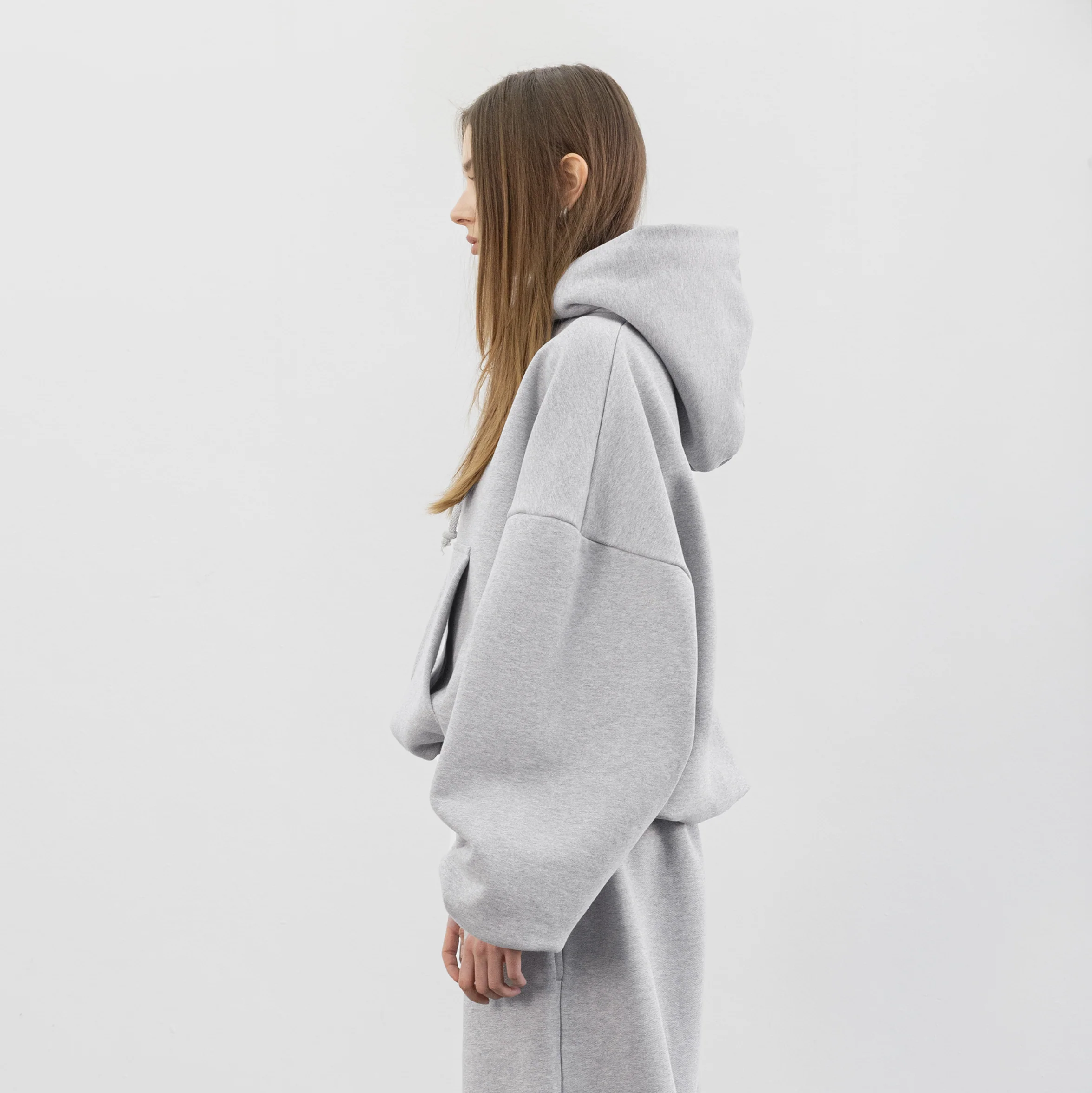 Balloon Fleece Hoodie (Grey) - Image 3