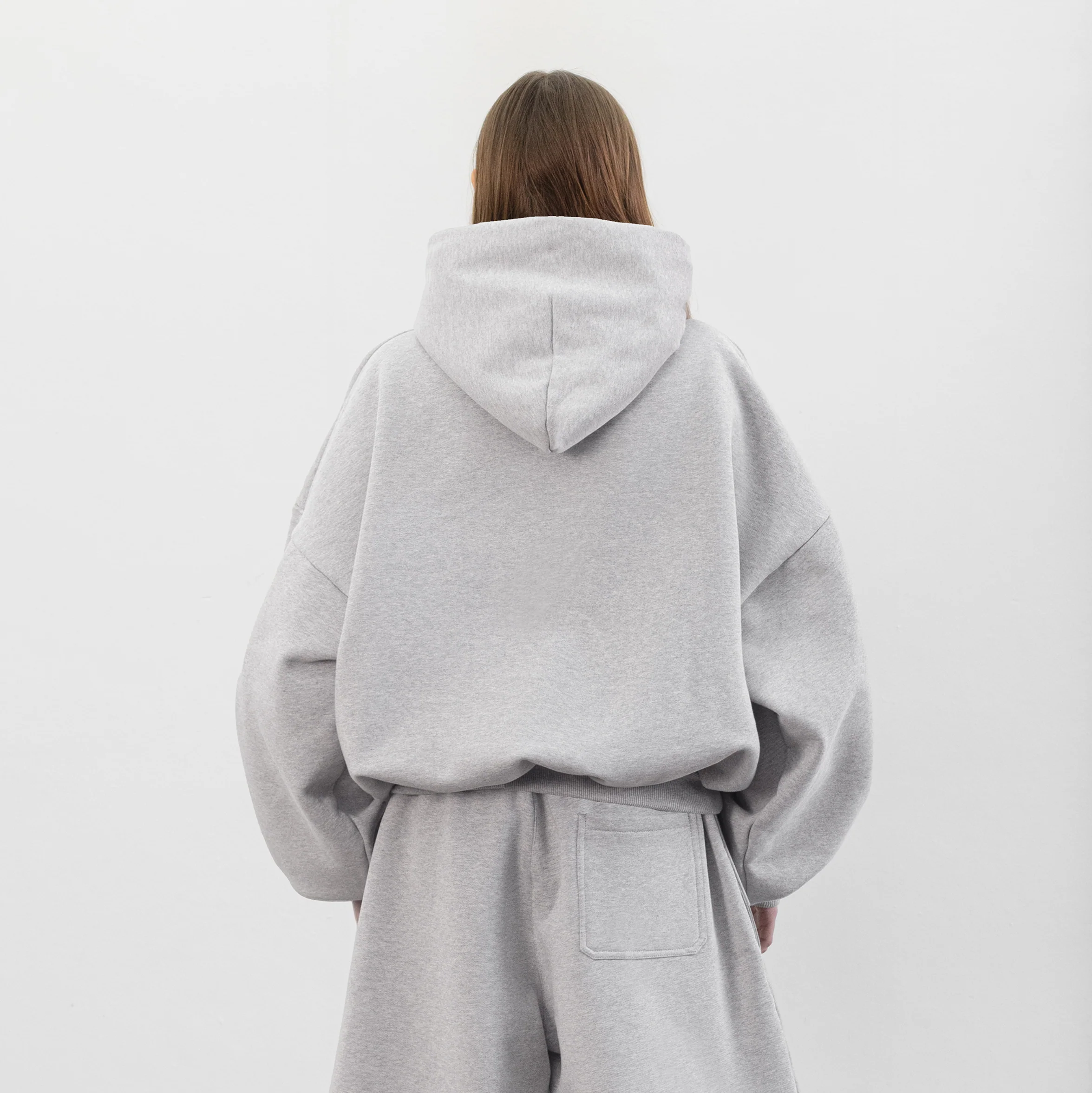 Balloon Fleece Hoodie (Grey) - Image 4