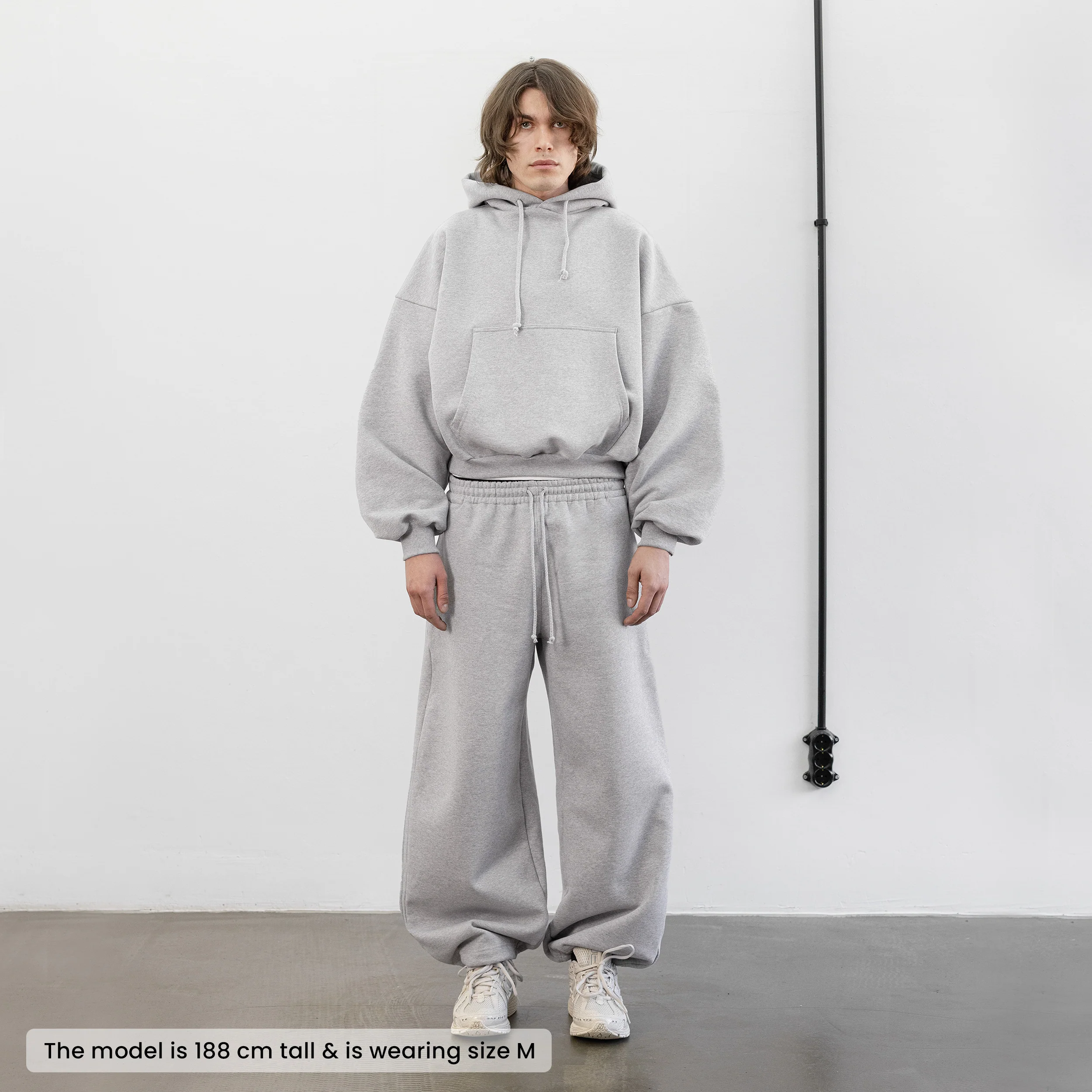 Balloon Fleece Hoodie (Grey) - Image 6