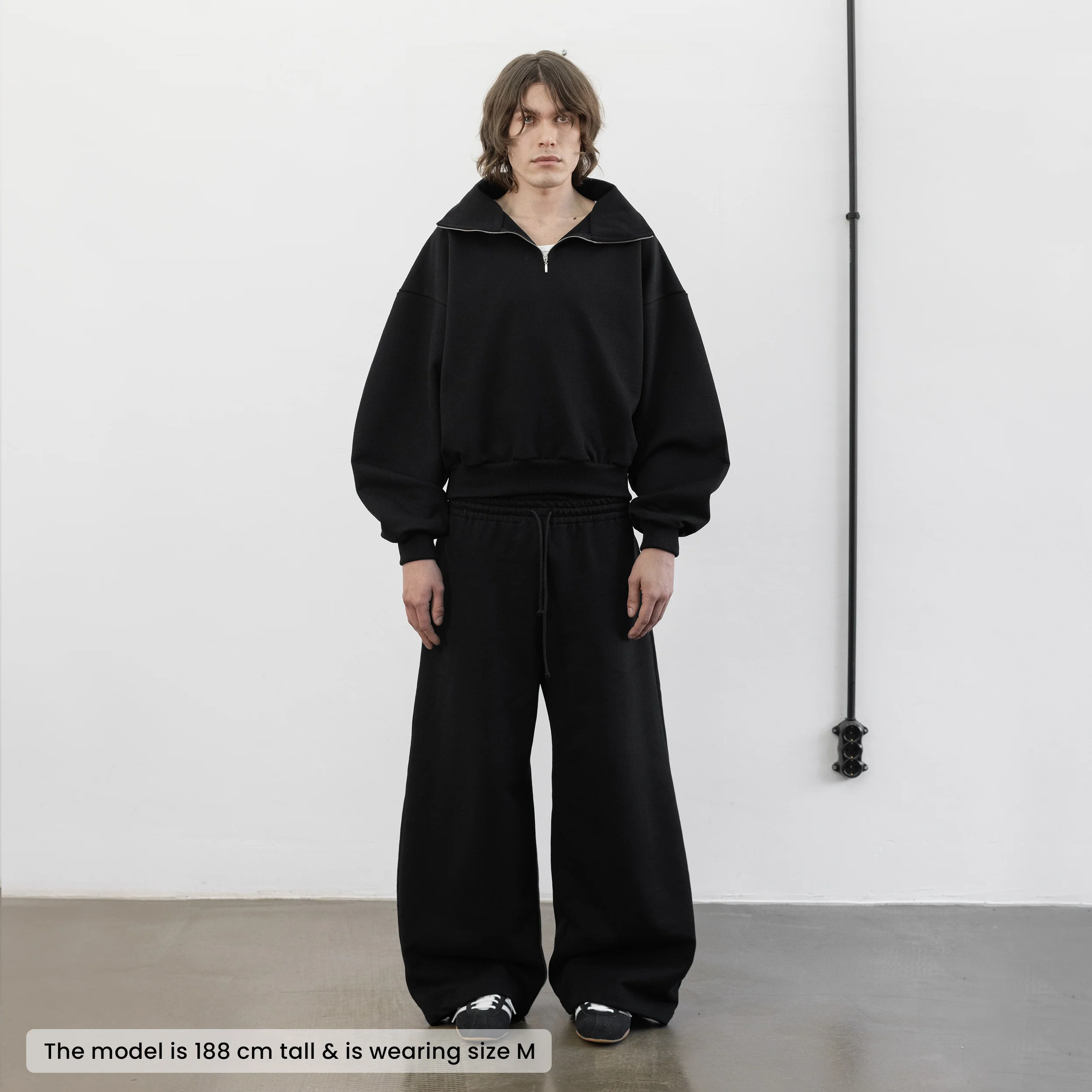 Balloon Fleece Quarter Zip (Black) - Image 4