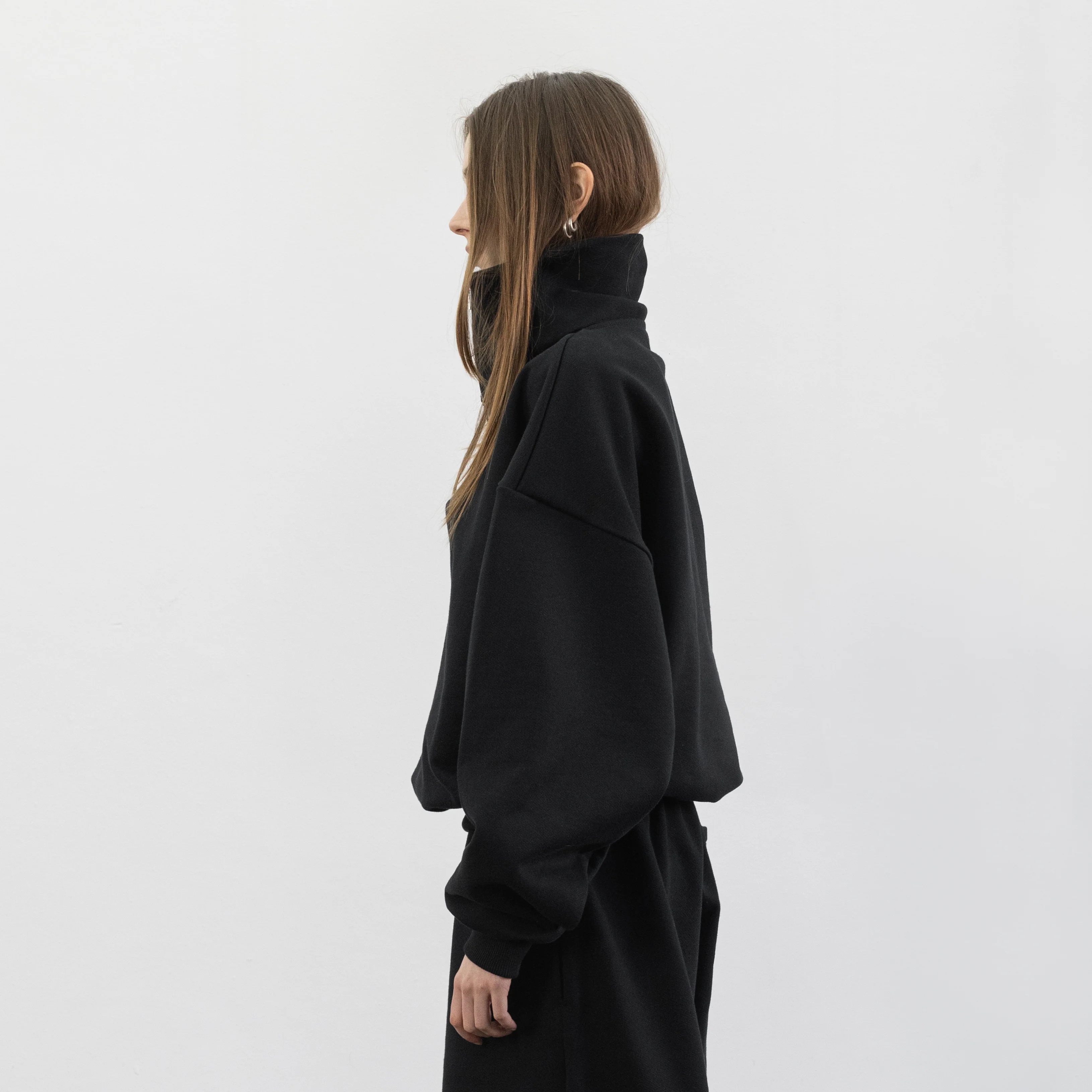 Balloon Fleece Quarter Zip (Black) - Image 5