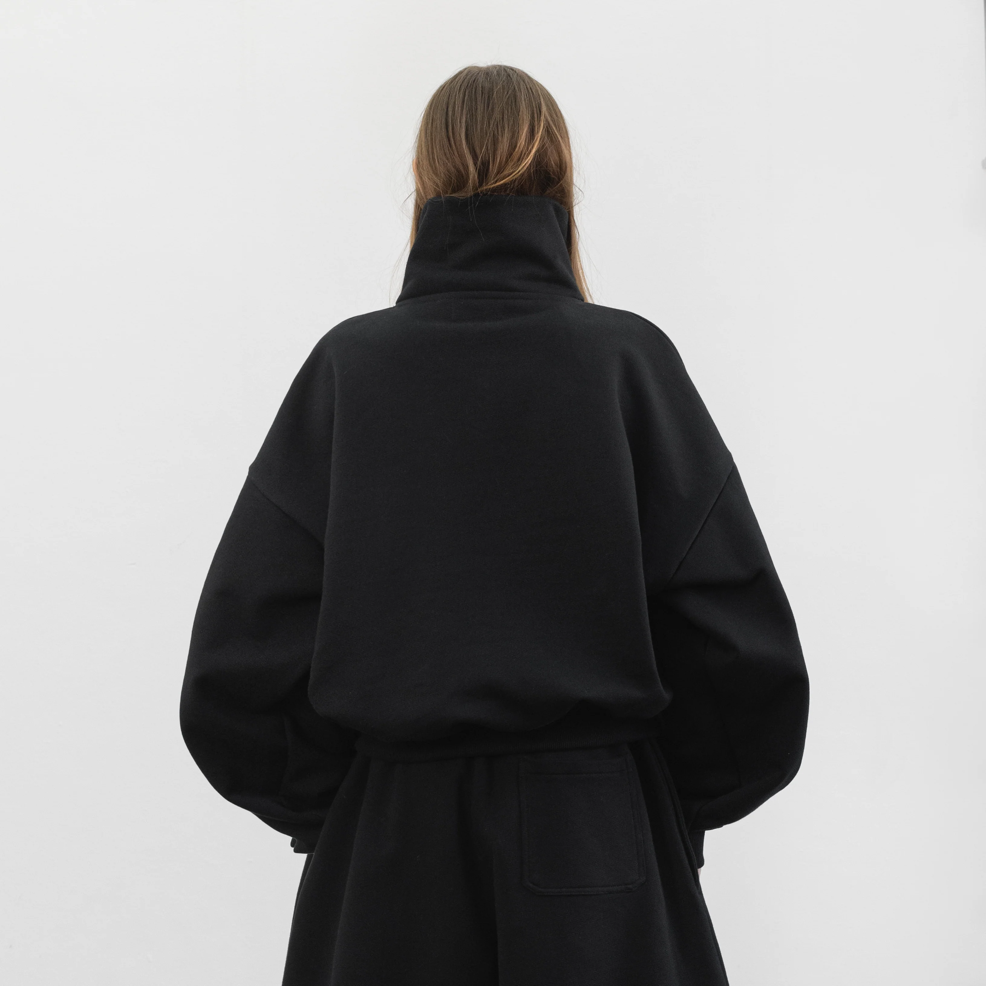Balloon Fleece Quarter Zip (Black) - Image 6