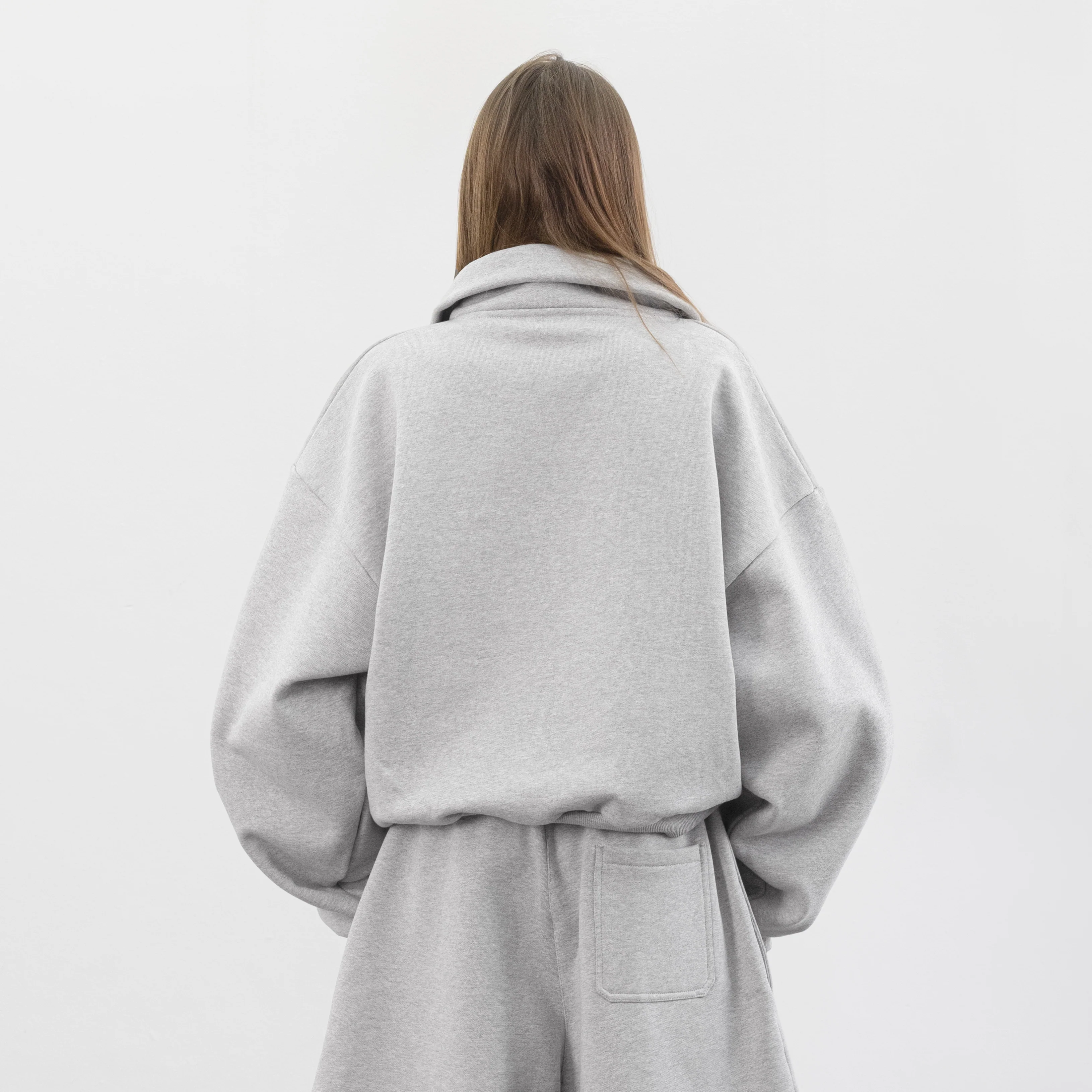 Balloon Fleece Quarter Zip (Grey) - Image 4