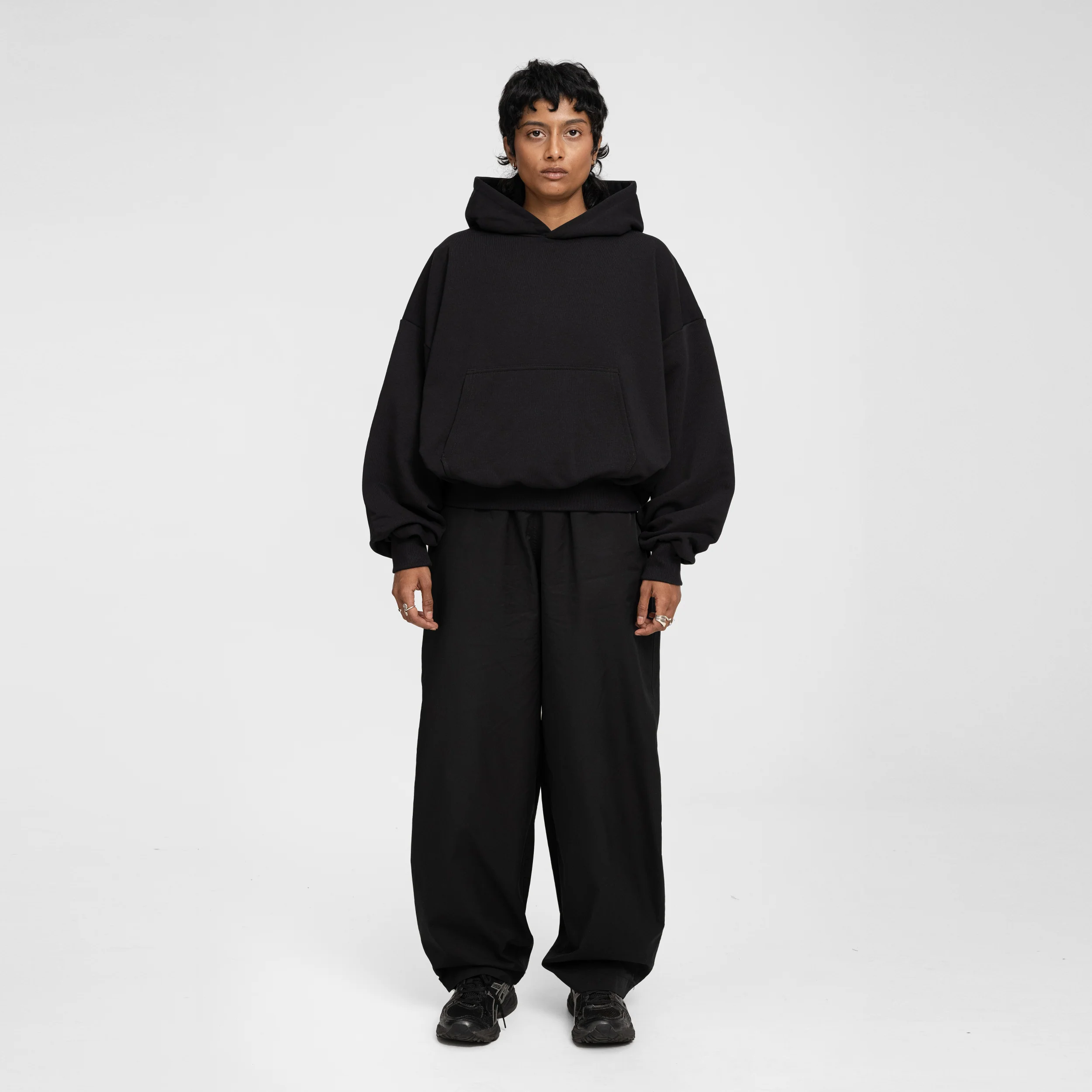 Boxy Flowy Hoodie (Black) - Image 4
