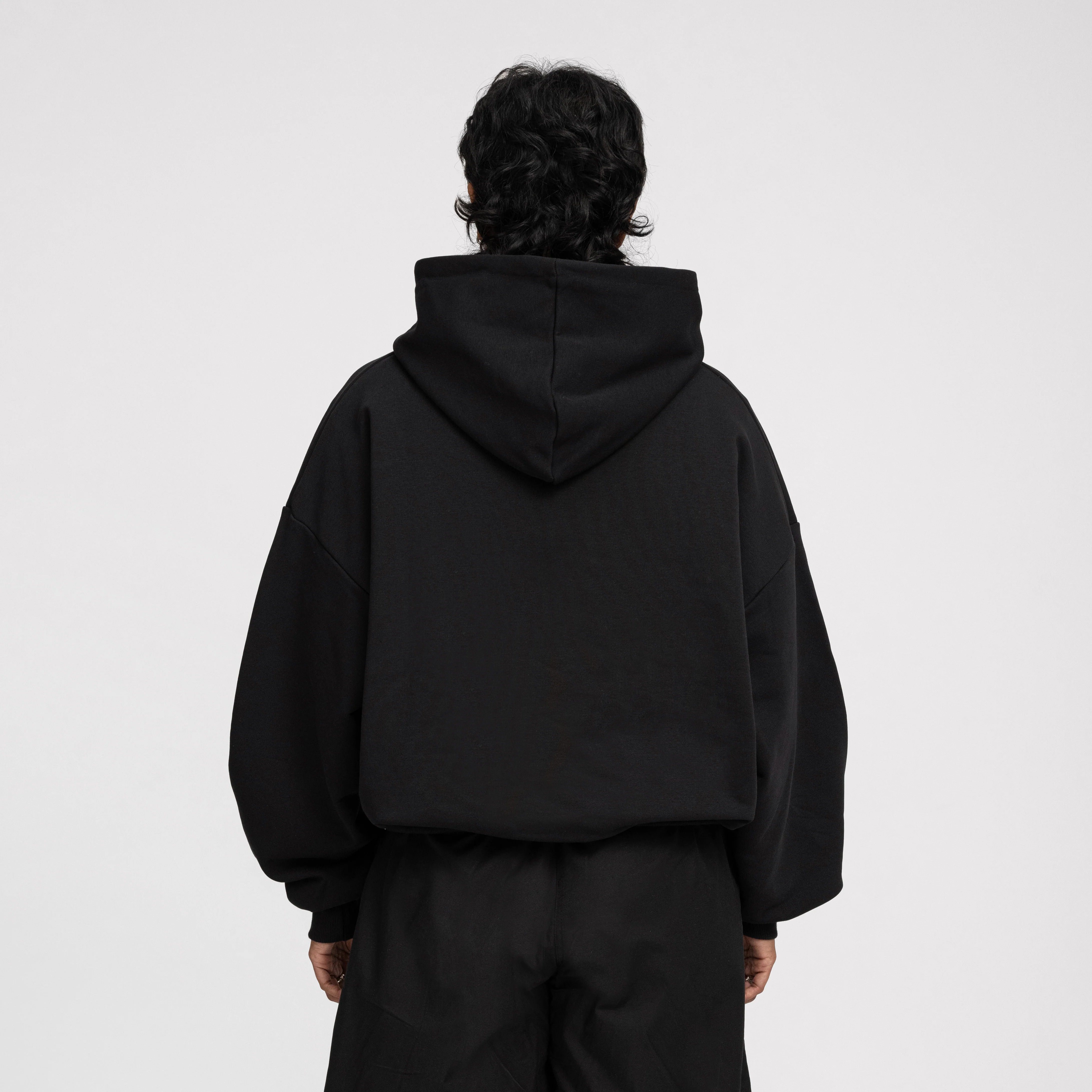 Boxy Flowy Hoodie (Black) - Image 6