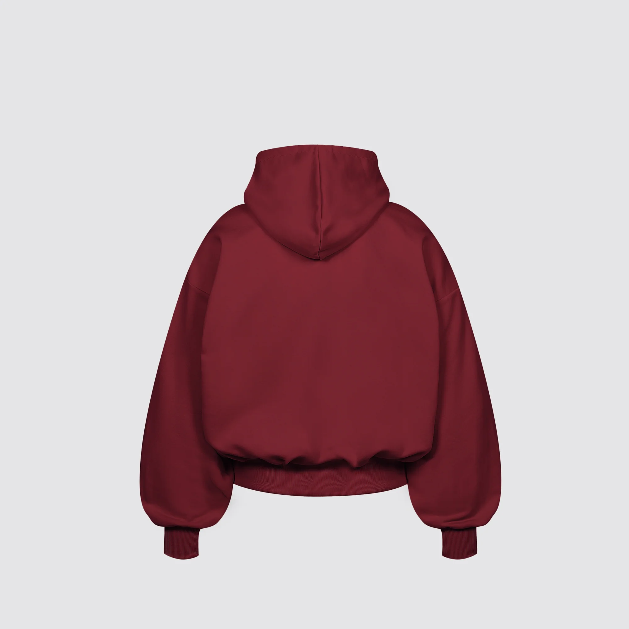Boxy Flowy Hoodie (Dark Cherry) - Image 4