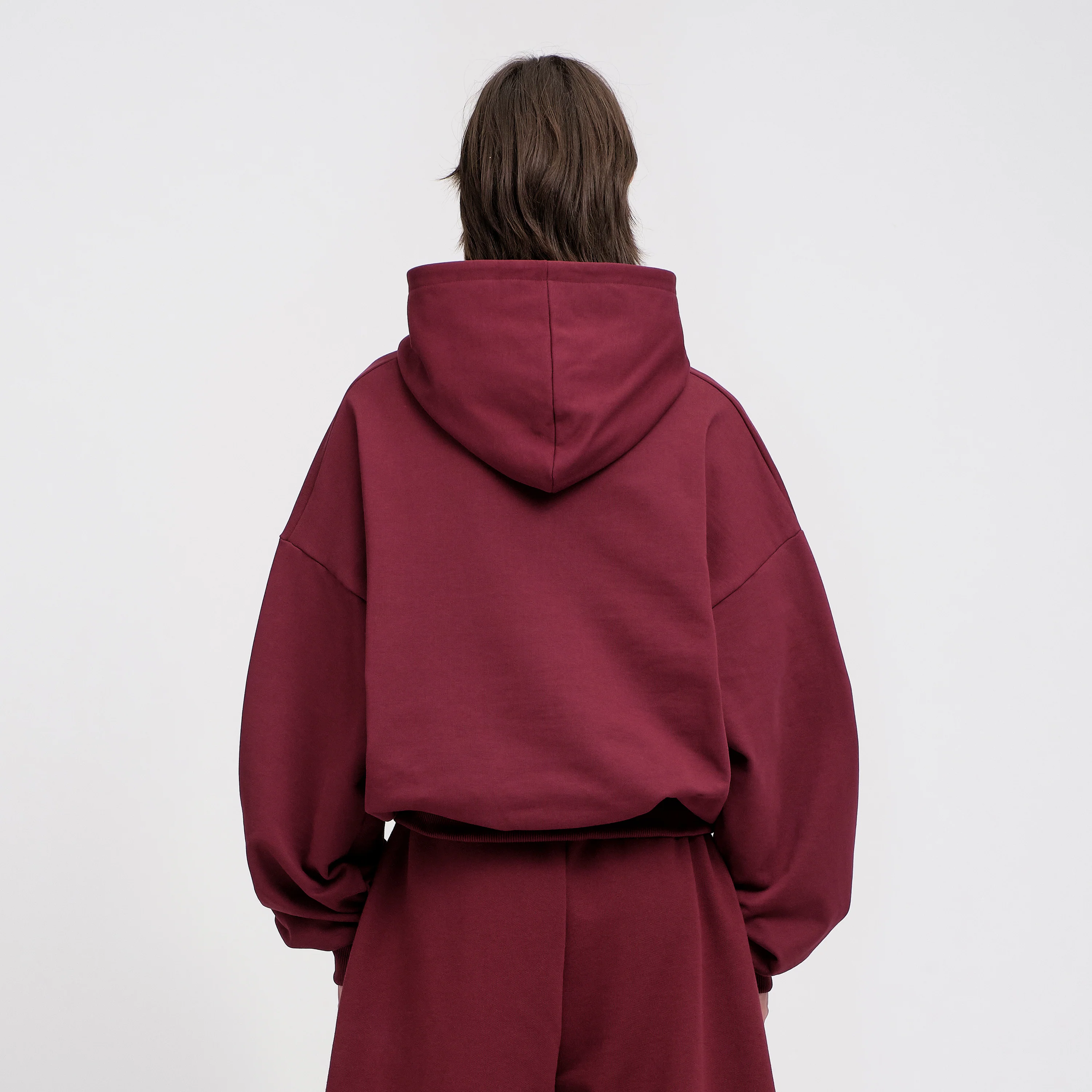 Boxy Flowy Hoodie (Dark Cherry) - Image 6