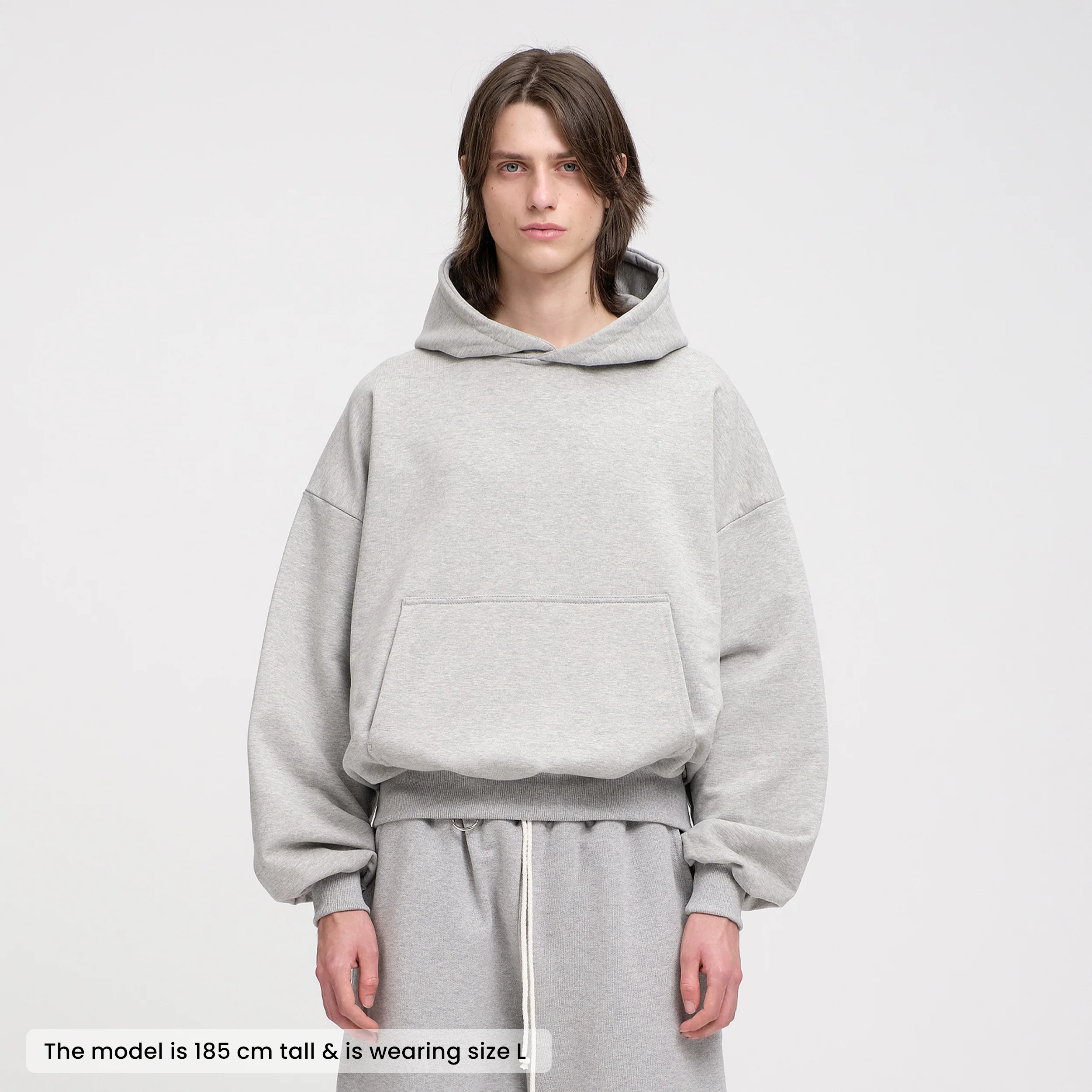 Boxy Flowy Hoodie (Grey) - Image 3