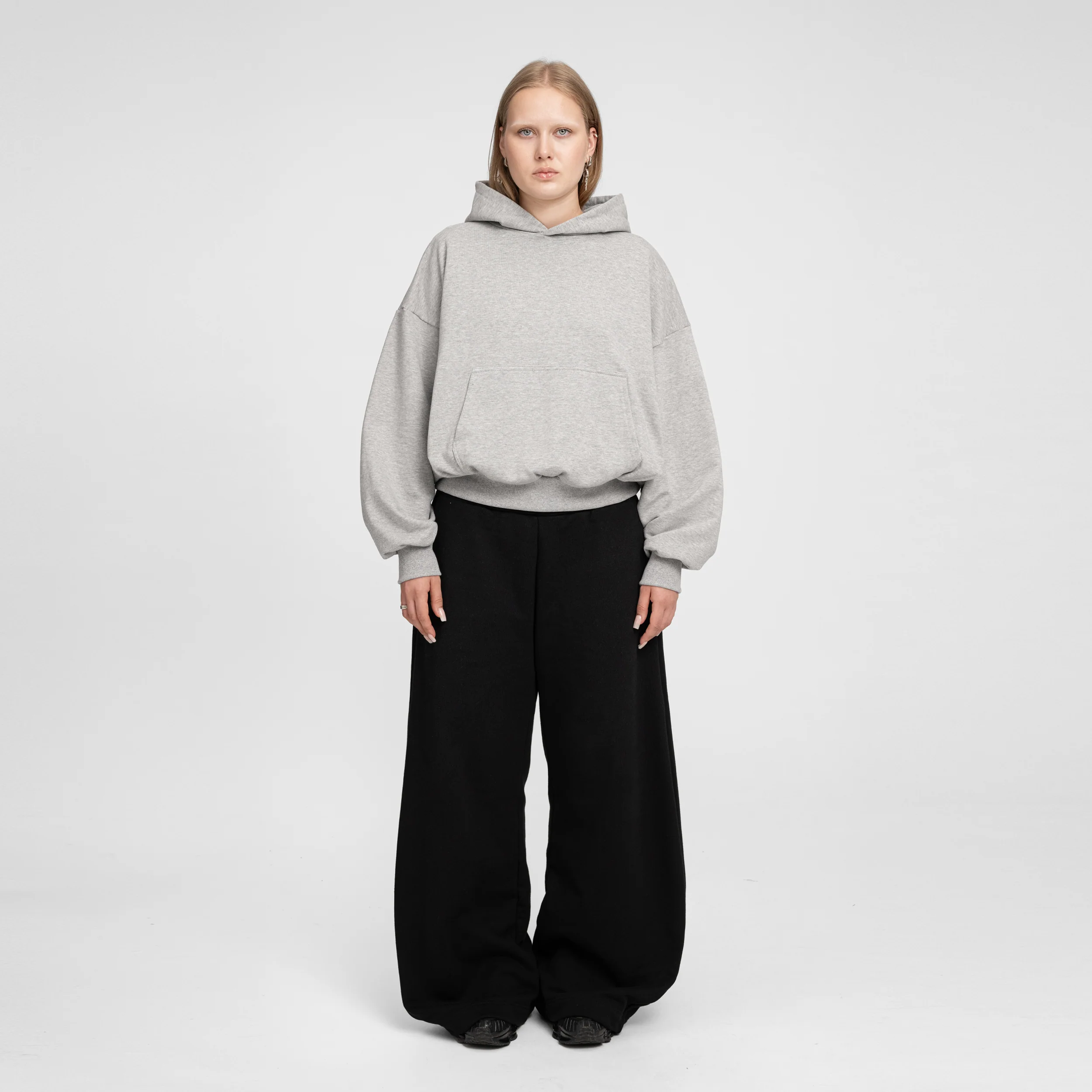 Boxy Flowy Hoodie (Grey) - Image 4