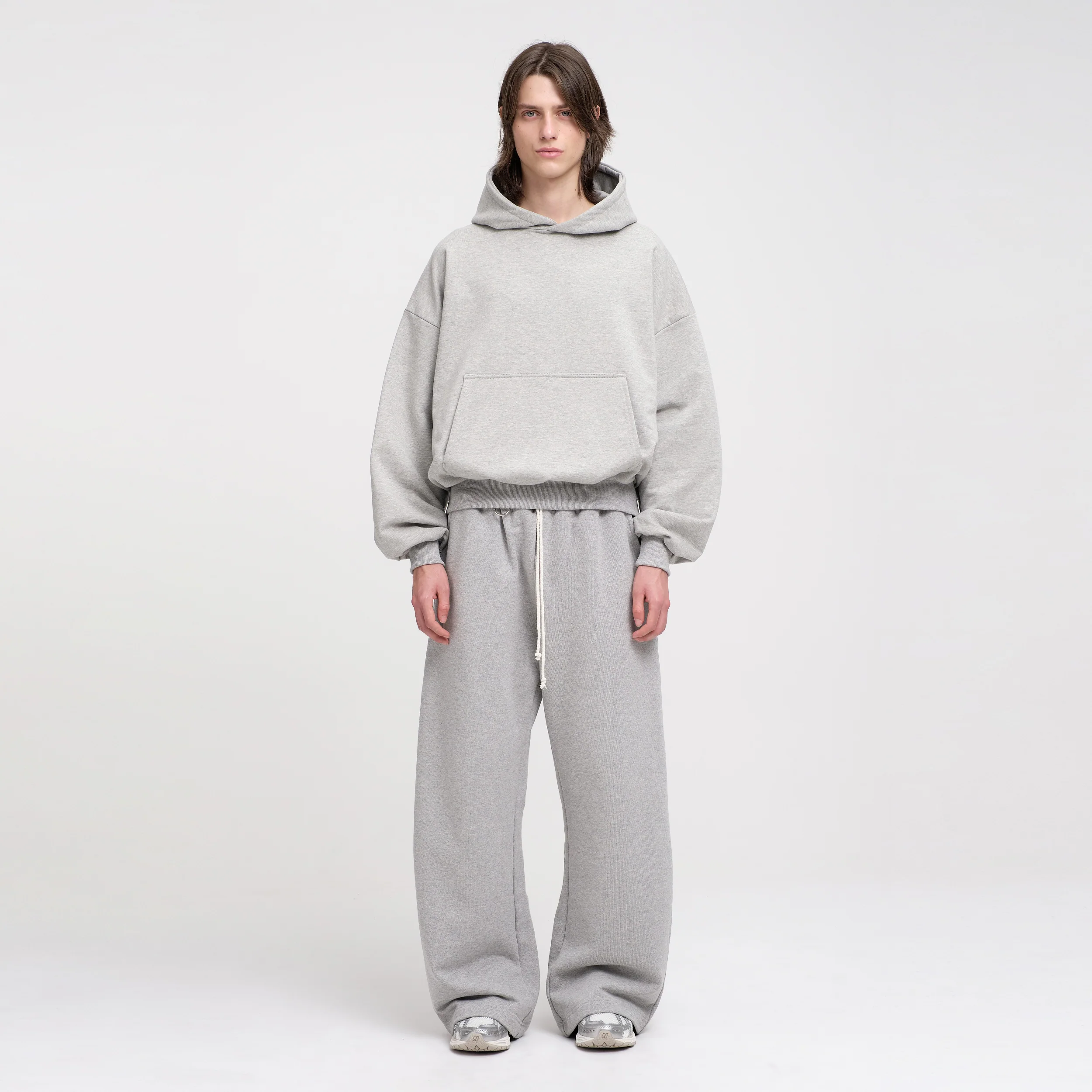 Boxy Flowy Hoodie (Grey) - Image 5