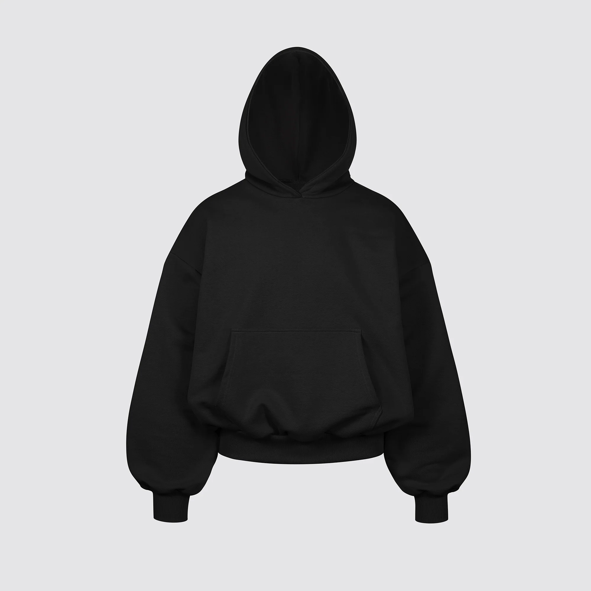 Boxy Ultra Heavyweight Hoodie (Black) - Image 3