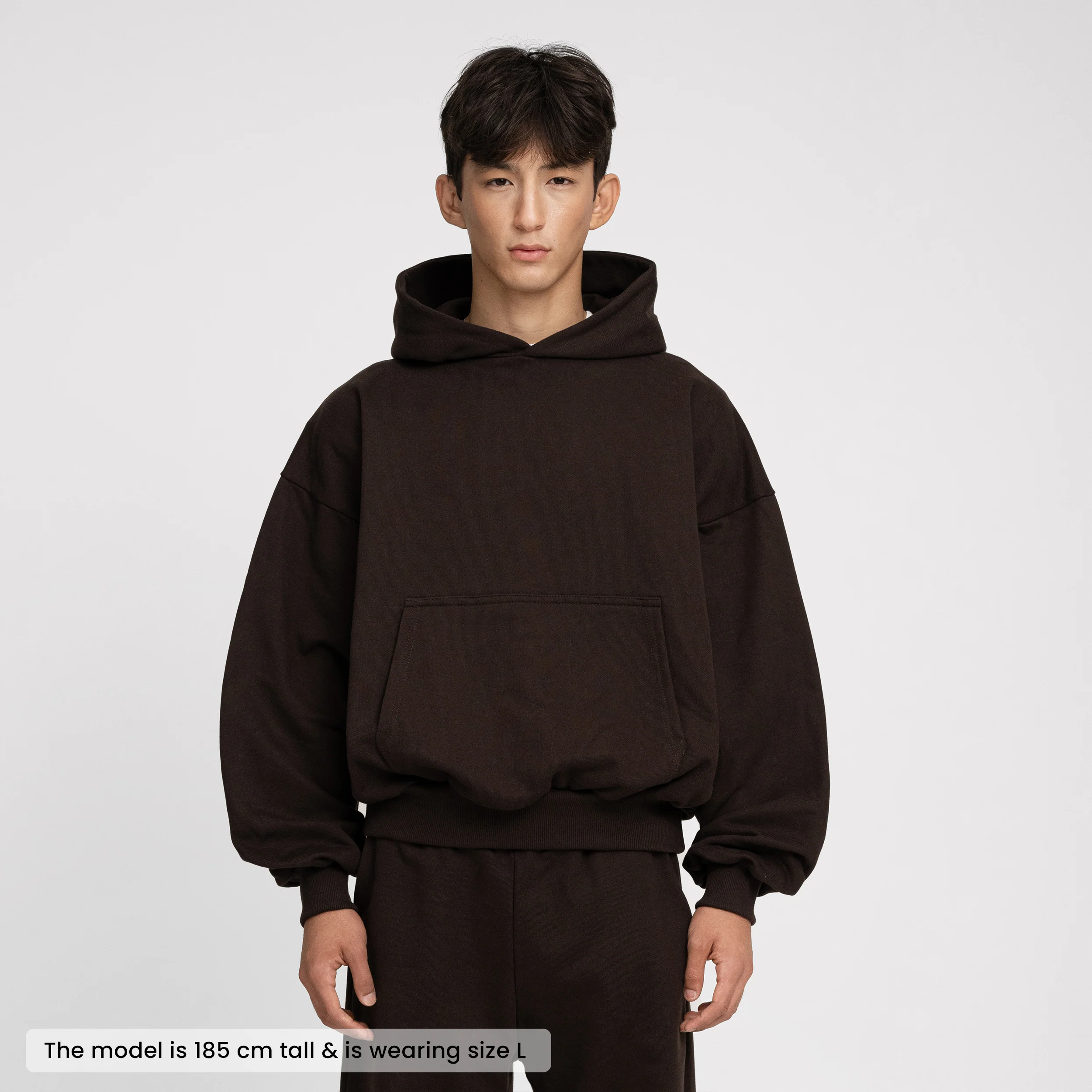 Boxy Ultra Heavyweight Hoodie (Dark Chocolate) - Image 3