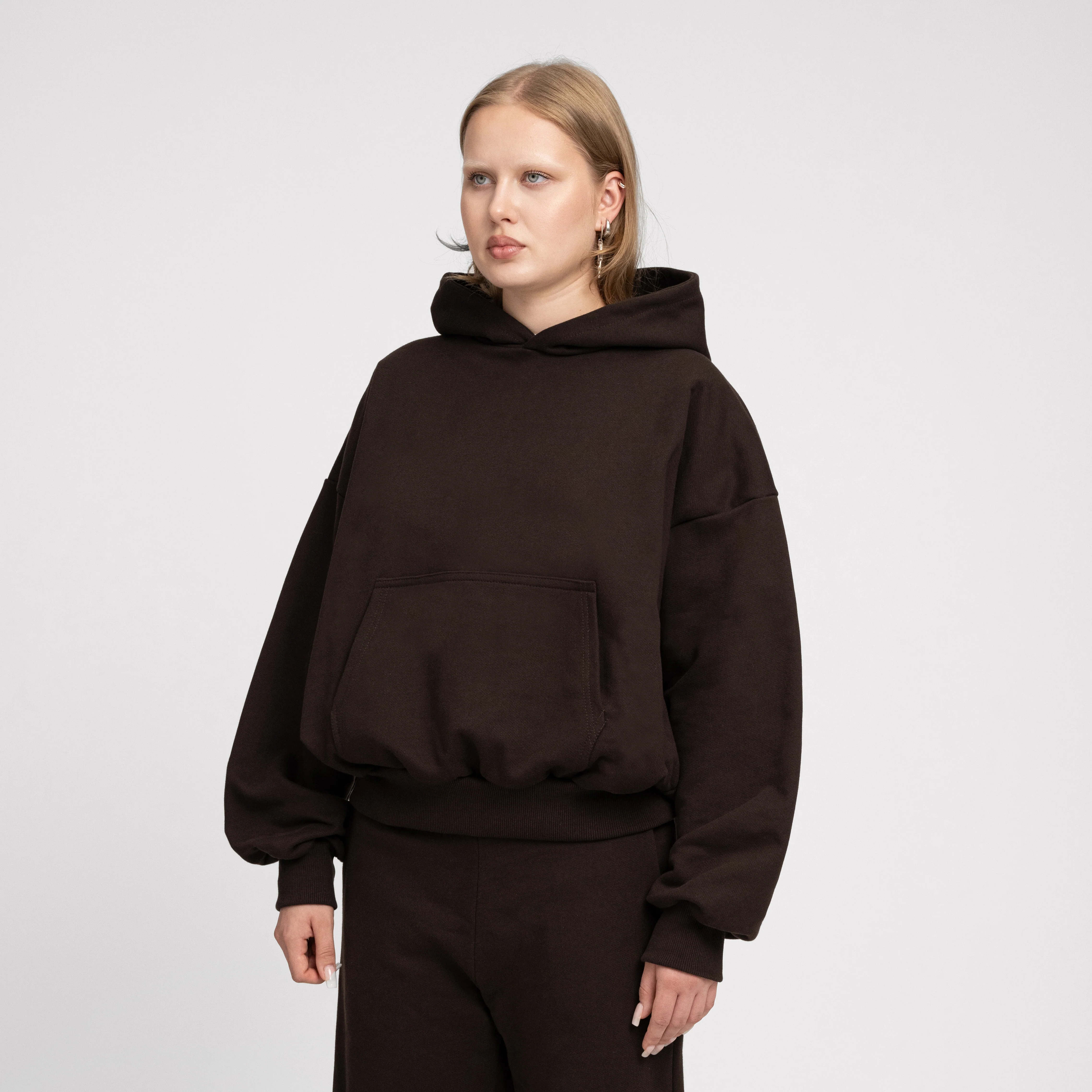Boxy Ultra Heavyweight Hoodie (Dark Chocolate) - Image 5