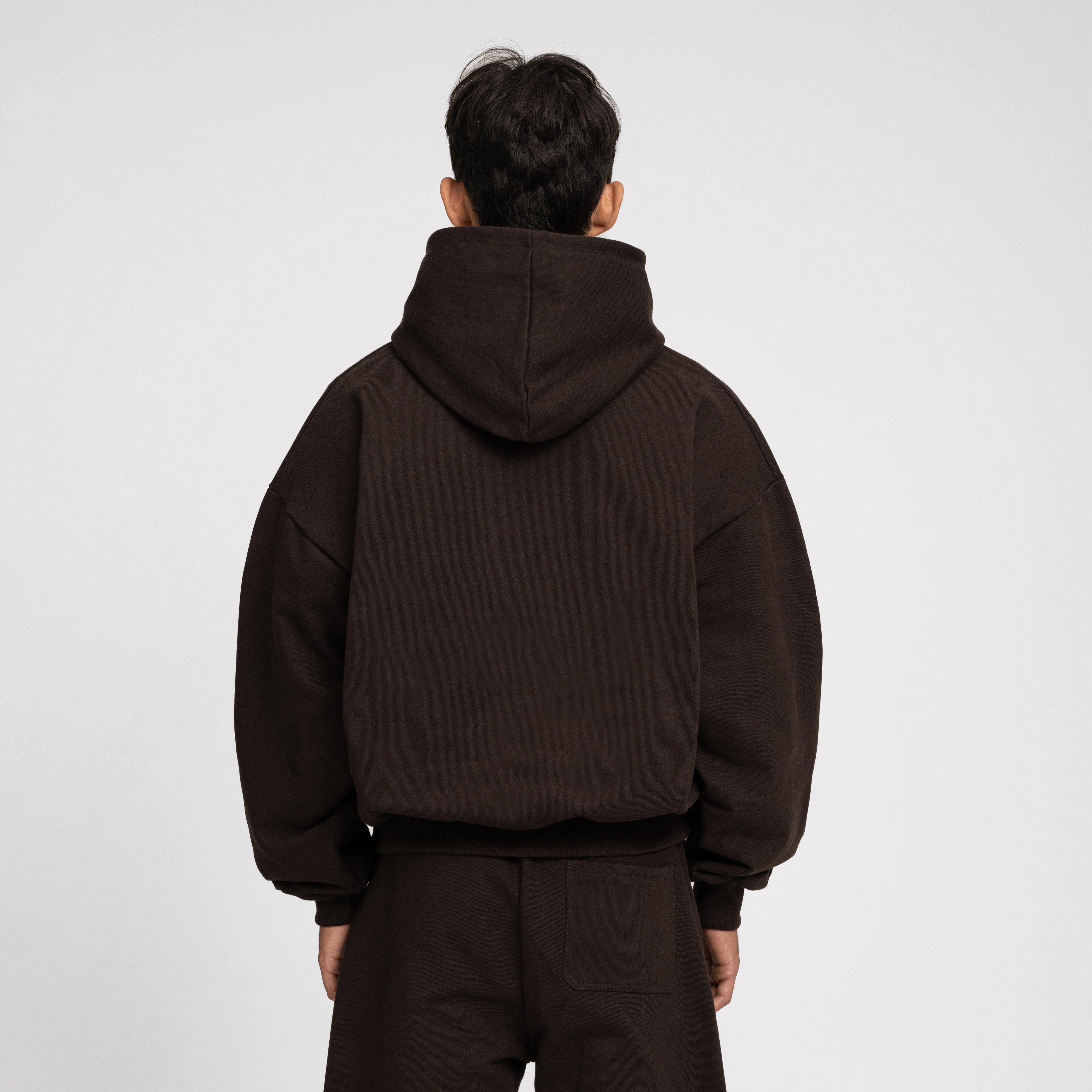 Boxy Ultra Heavyweight Hoodie (Dark Chocolate) - Image 8
