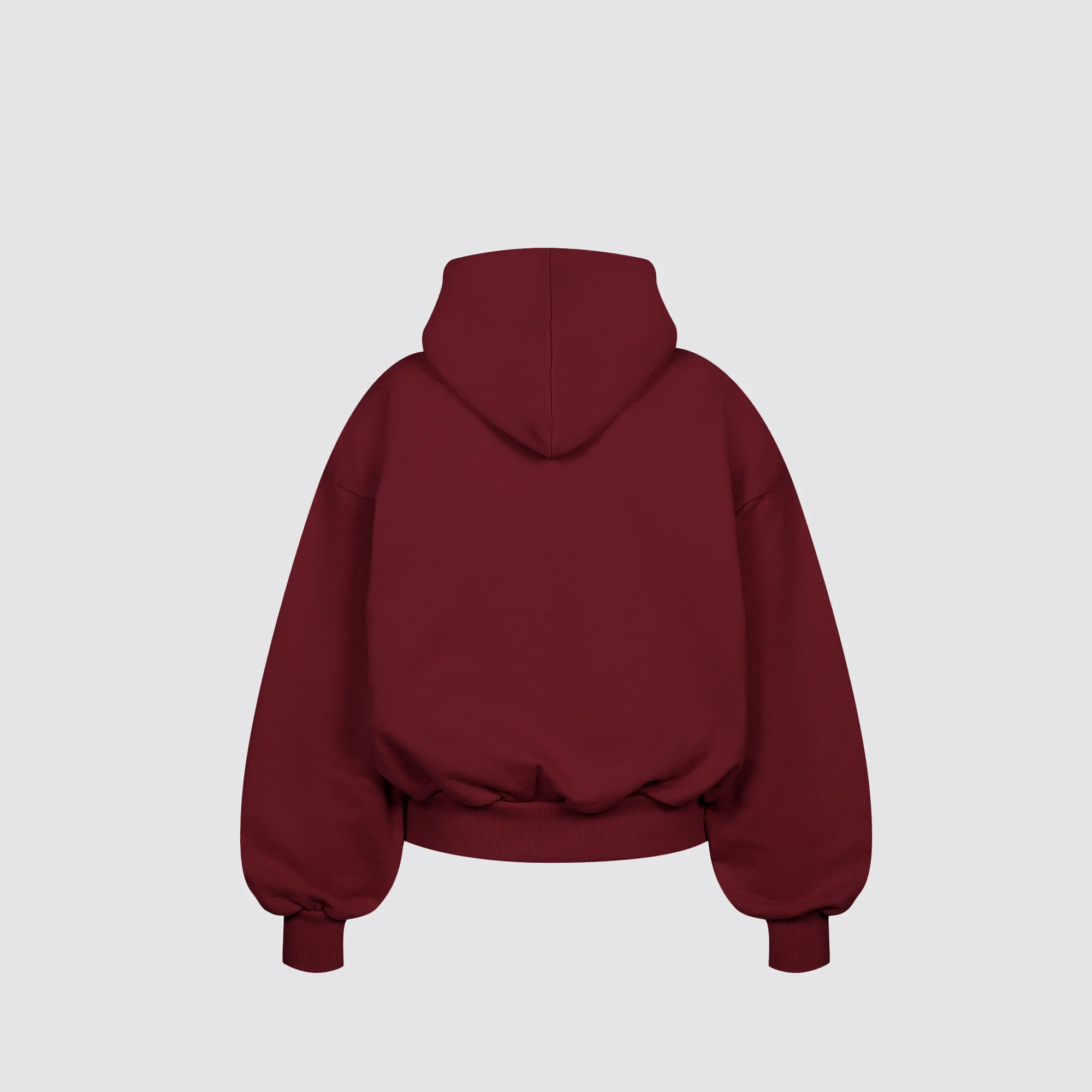 Boxy Ultra Heavyweight Hoodie (Dark Cherry) - Image 3