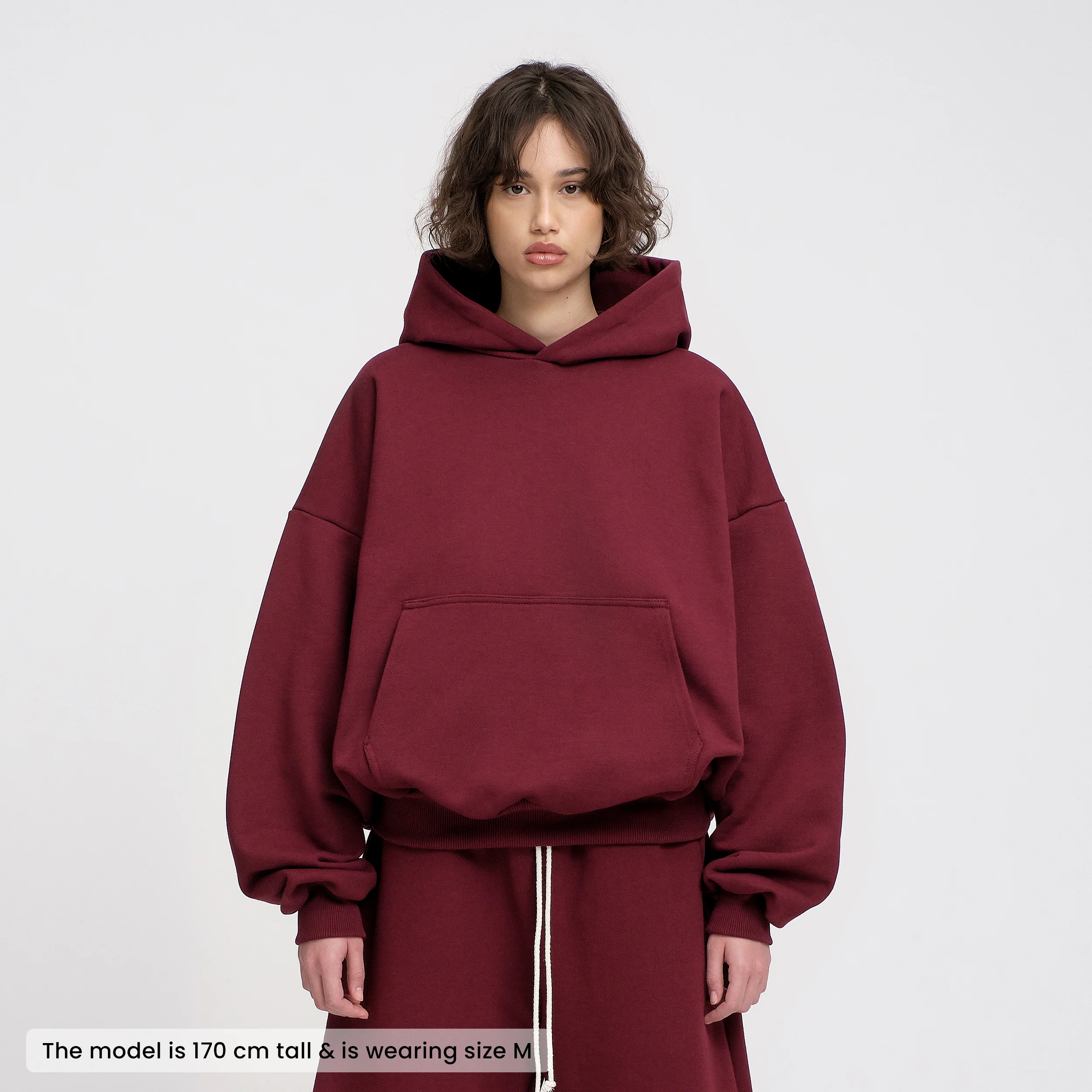 Boxy Ultra Heavyweight Hoodie (Dark Cherry) - Image 4