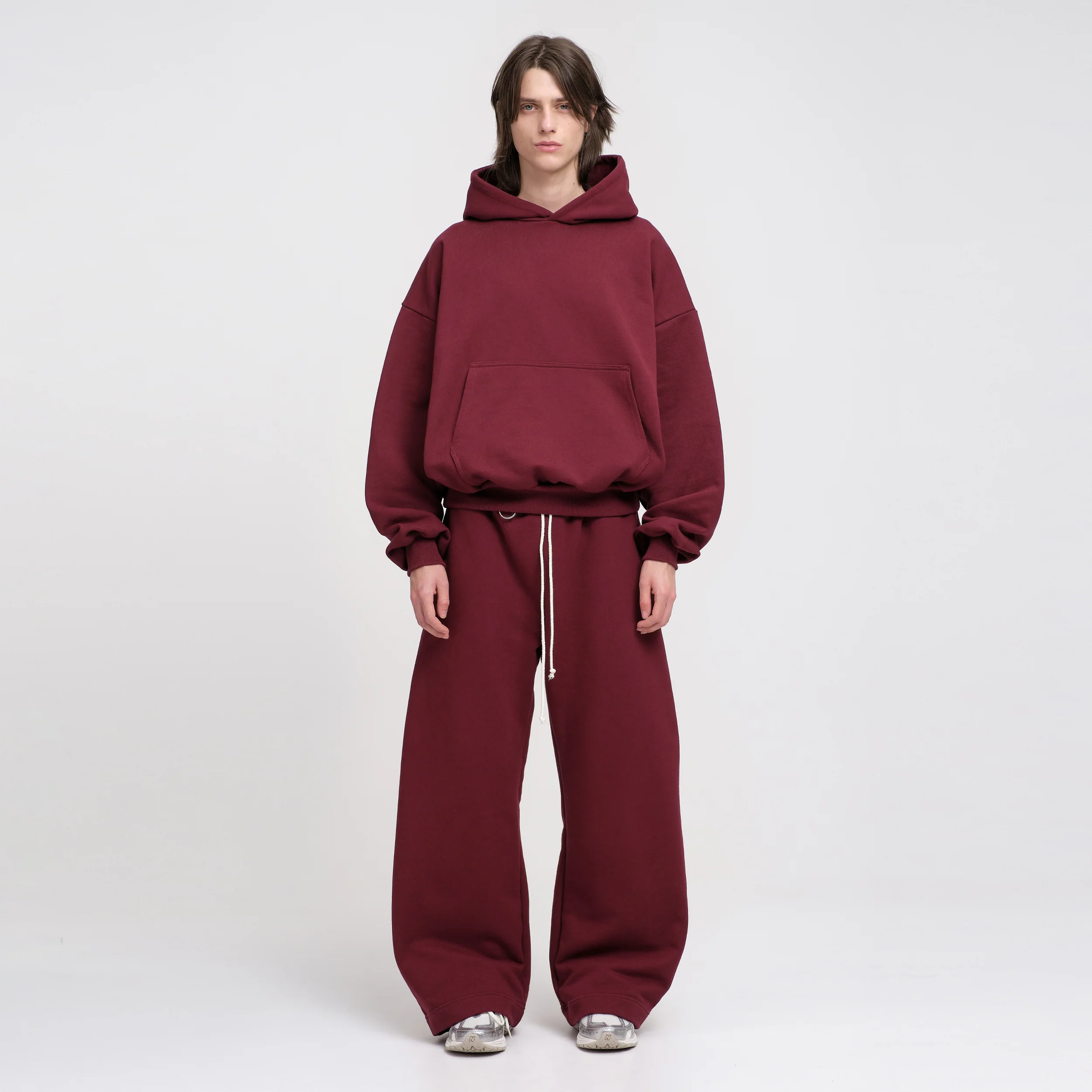 Boxy Ultra Heavyweight Hoodie (Dark Cherry) - Image 5