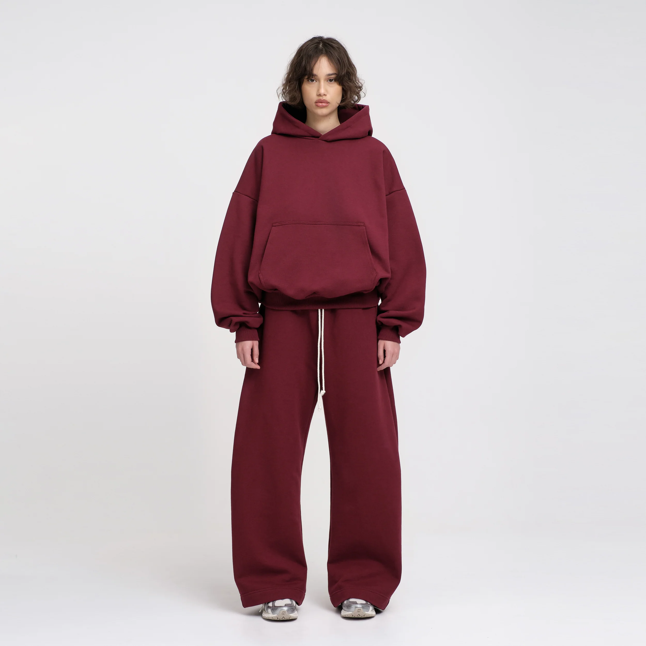 Boxy Ultra Heavyweight Hoodie (Dark Cherry) - Image 6