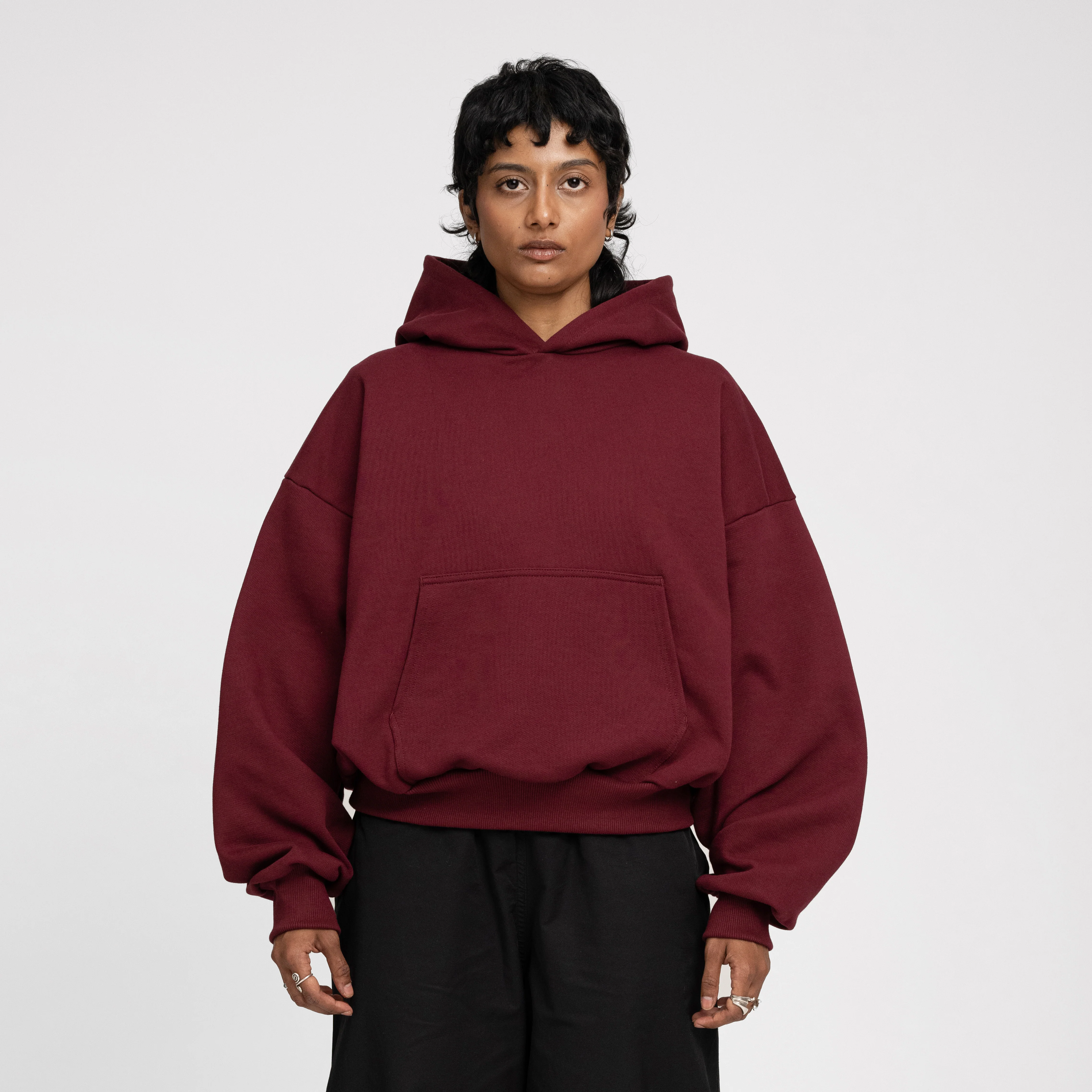 Boxy Ultra Heavyweight Hoodie (Dark Cherry) - Image 7