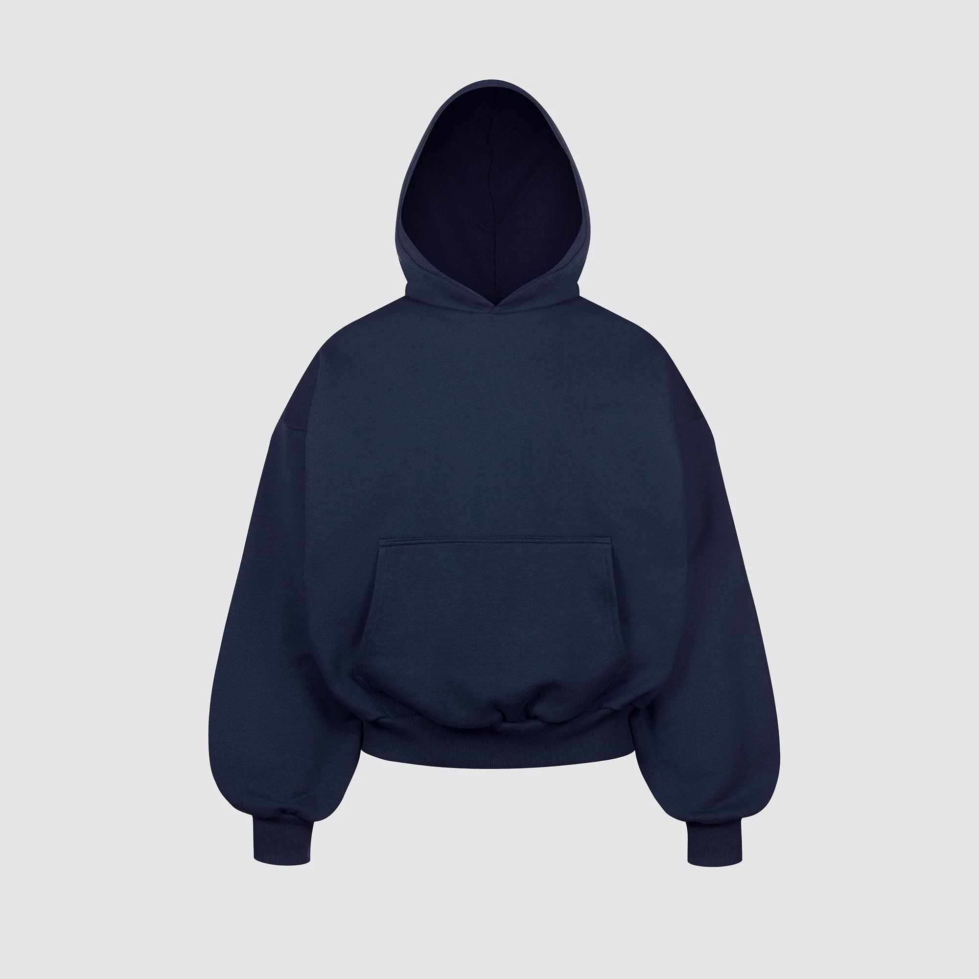 Boxy Ultra Heavyweight Hoodie (Dark Navy) - Image 3