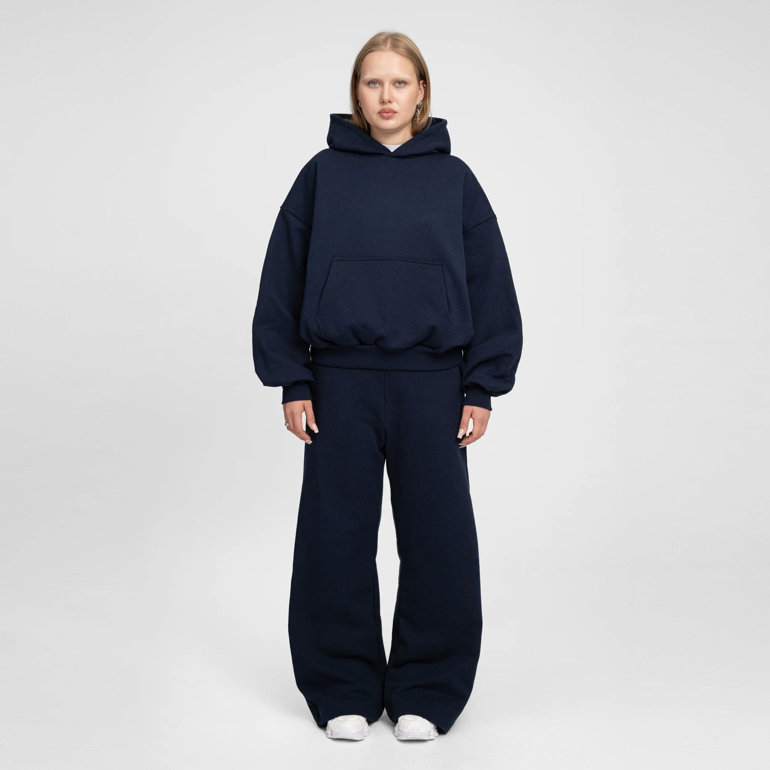 Boxy Ultra Heavyweight Hoodie (Dark Navy) - Image 5