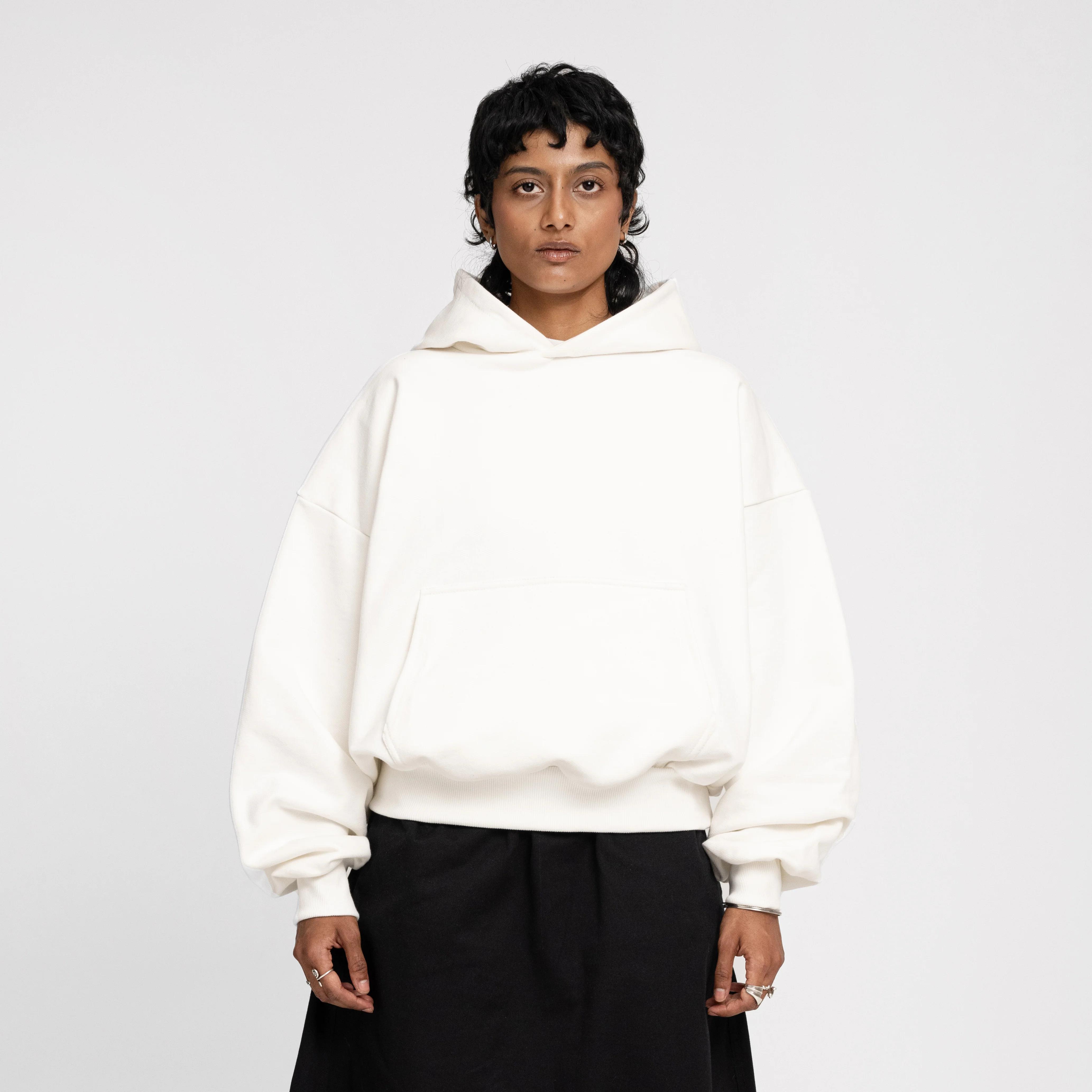 Boxy Ultra Heavyweight Hoodie (Off-white) - Image 4