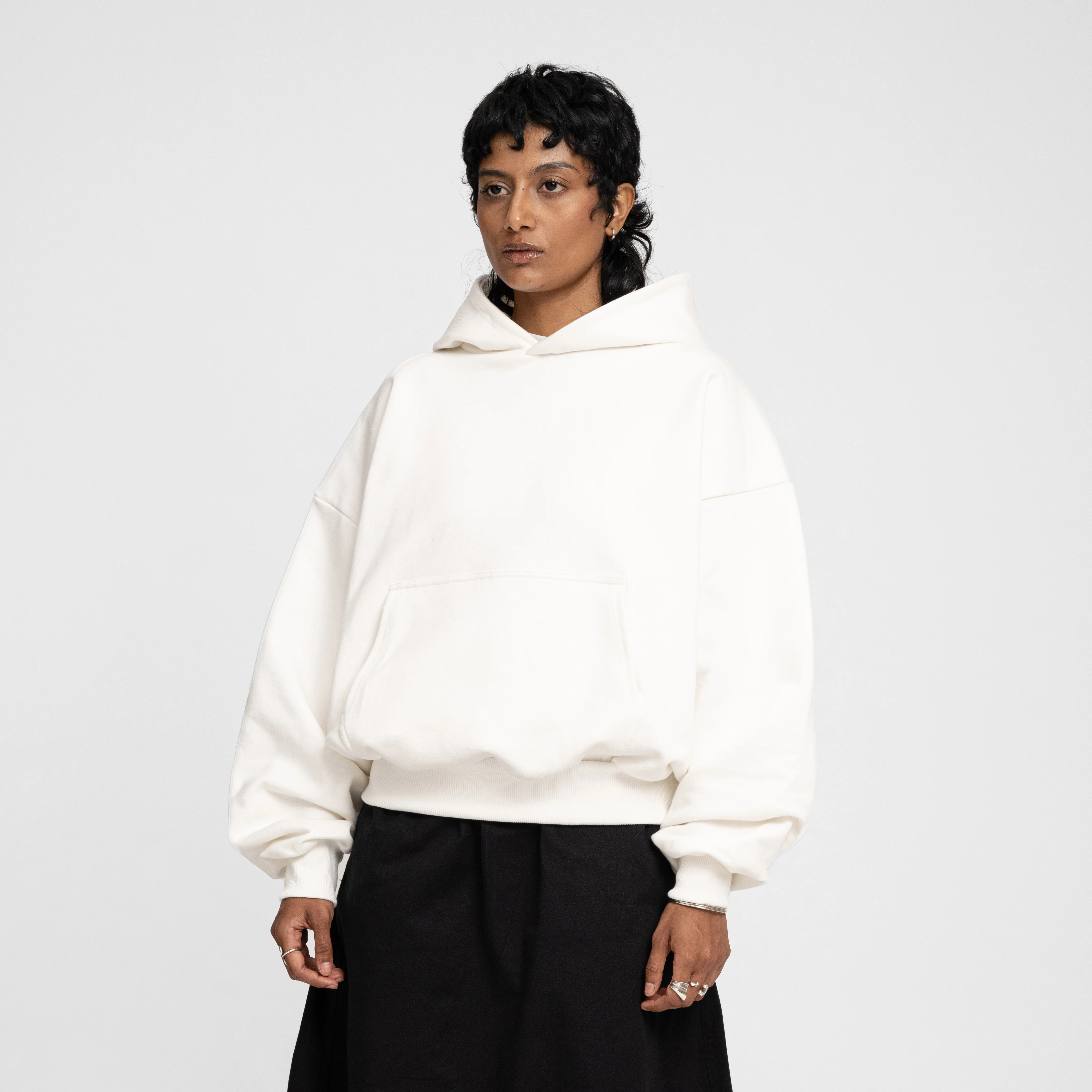Boxy Ultra Heavyweight Hoodie (Off-white) - Image 5